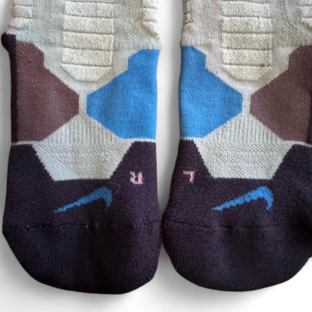 Nike Youth KD Elite Basketball Socks Grey Blue S 3Y-5Y